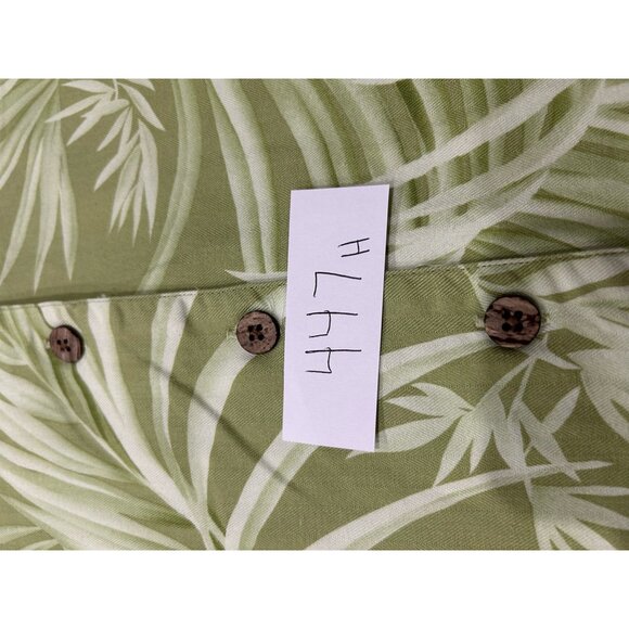 La Cabaña Palm Leaf Button Up Shirt Green Sz Small Short Sleeve Beach Resort - Picture 7 of 9
